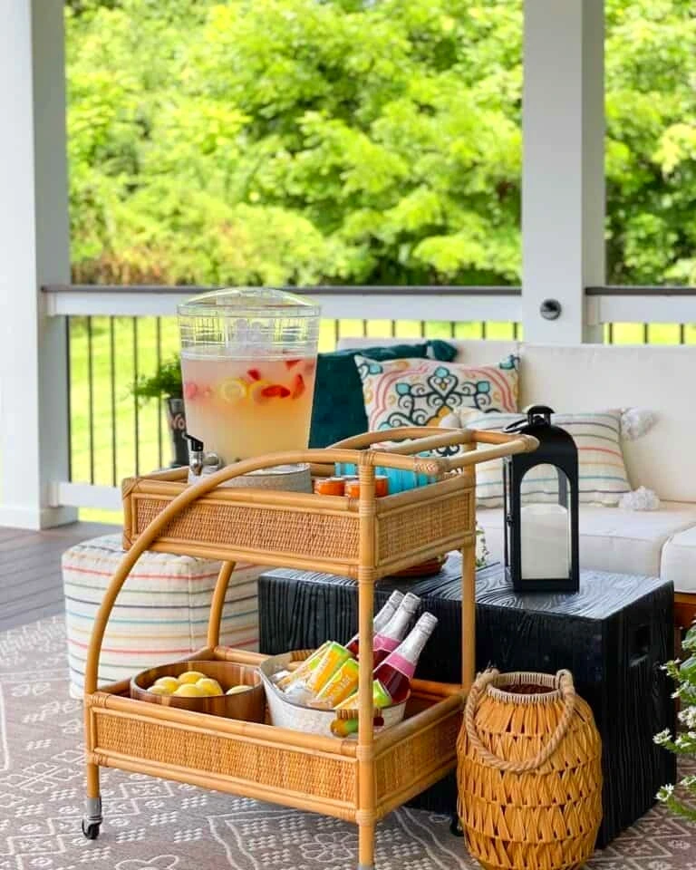 outdoor bar cart decor ideas
